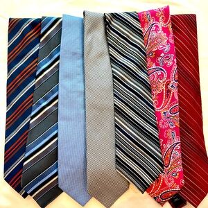 Bundle 7 Men’s Ties, 1 NWT Banana Rep; Various colors/brands